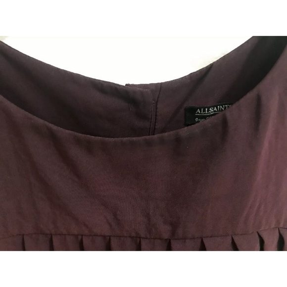 All Saints Raegan Pleated Blouse, Oxblood, Sz US 8 - Picture 4 of 4